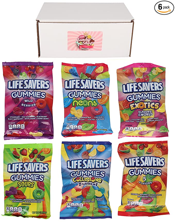  Life Savers Gummies Variety Pack of 6 Flavors (1 of each flavor, Total of 6)  - 664213688631