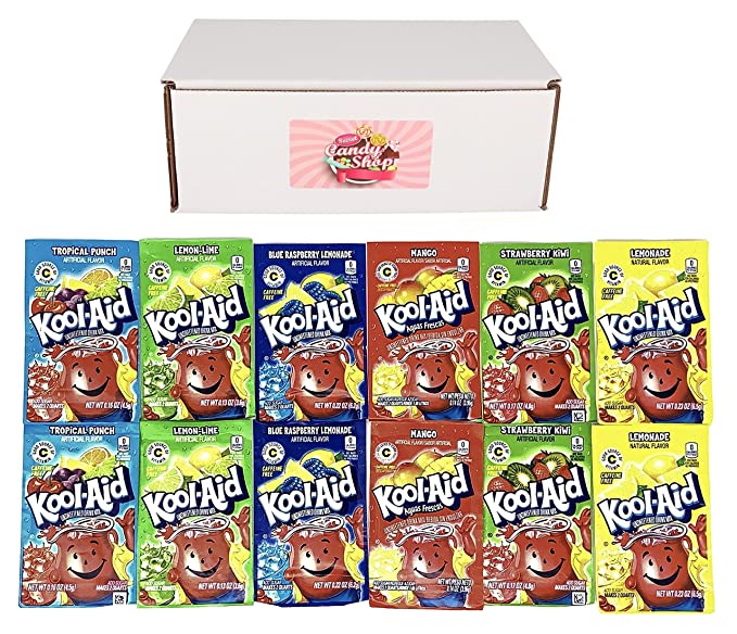  Kool-Aid Drink Mix Packets Variety Pack of 6 Flavors (2 of each flavor, Total of 12) (Variety Pack 1)  - 664213689218