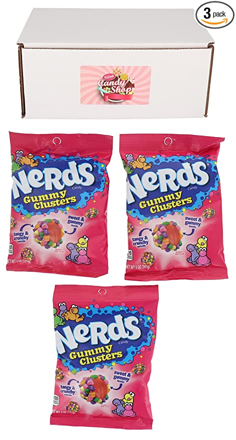 Nerds Gummy Clusters Candy 5oz (Pack of 3) with Magnet - 664213692294