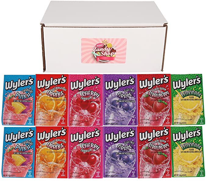  Wyler's Unsweetened Drink Mix Packets Variety Pack of 6 Flavors (2 of each flavor, Total of 12)  - 664213697398