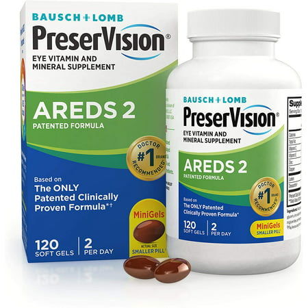 PreserVision AREDS 2 Eye Vitamin & Mineral Supplement, Contains Lutein, Vitamin C, Zeaxanthin, Zinc & Vitamin E, 120 Softgels - 665355239217