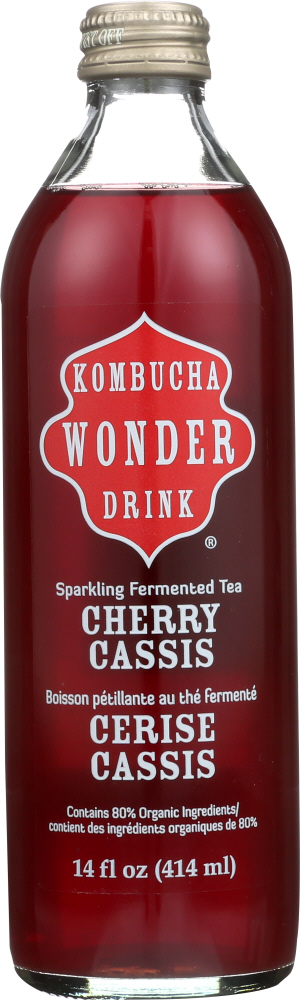 Kombucha Wonder Drink, Sparkling Fermented Tea, Cherry Cassis - 665479080603