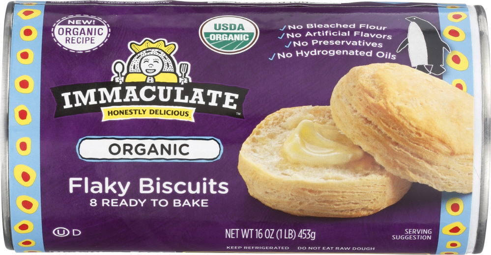 Immaculate Baking Organic Flaky Biscuits 8 Count - 00665596010026