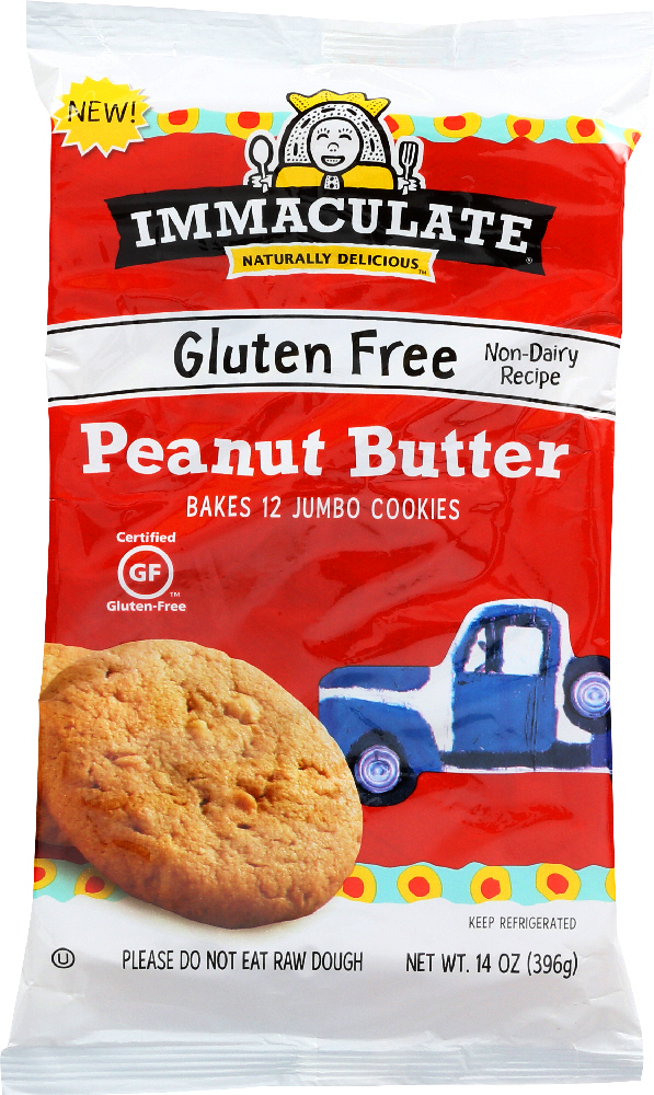 Immaculate Baking Gluten Free Peanut Butter Cookies 12 Count - 00665596099939