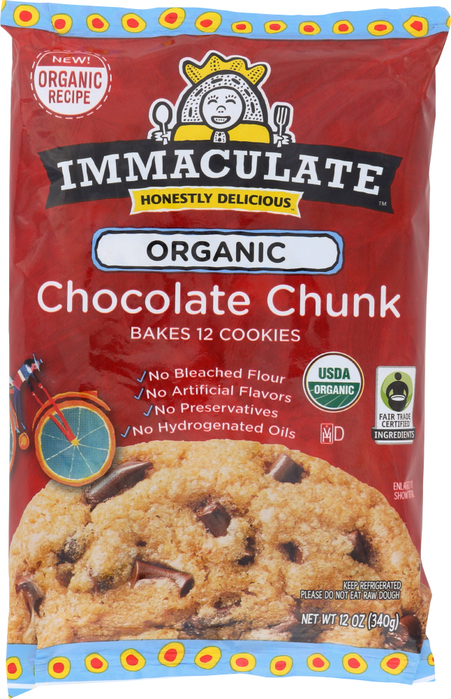 Immaculate Baking Organic Chocolate Chunk Cookies 12 Count - 00665596477058