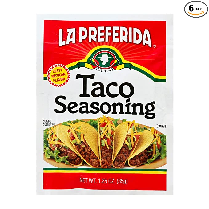  La Preferida Taco Seasoning, 1.25 OZ-6 pack  - 665609394419