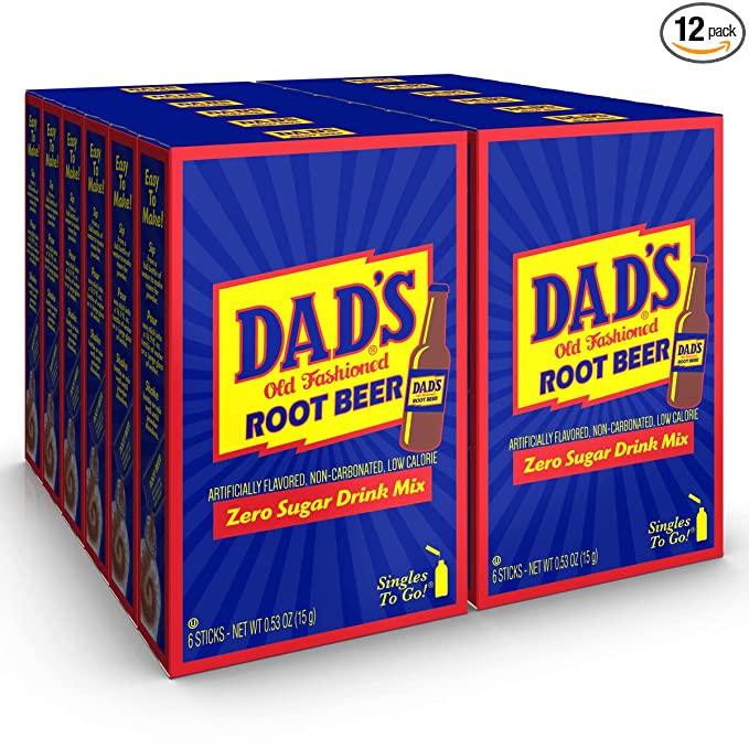  Dad's Old Fashion Rootbeer Singles To Go Drink Mix, 0.53 OZ, 6 CT (12)  - 665609470151
