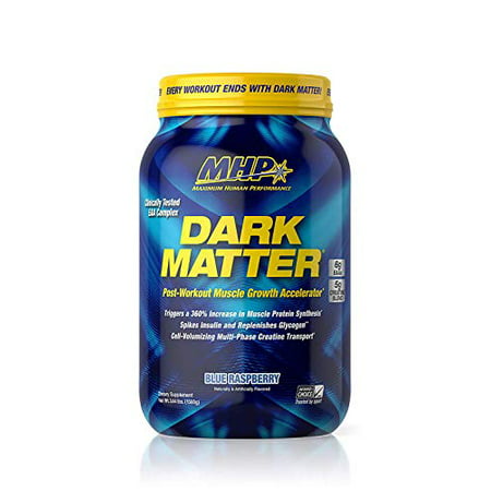 MHP Dark Matter Post Workout Recovery Accelerator w/Multi Phase Creatine Waxy Maize Carbohydrate 6g EAAs Blue Raspberry 20 Servings 55.04 oz - 666222008752