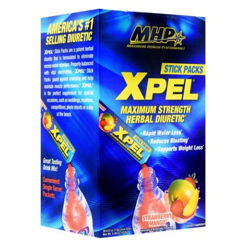 Maximum Human Performance LLC Xpel Maximum Strength Herbal Diuretic Strawberry Mango 20 Packs 0 27 oz 7 6 g Each - 666222009148