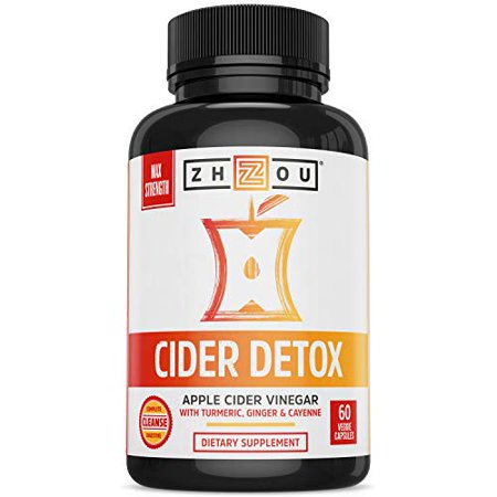 Cider Detox Apple Cider Vinegar Capsules with Ginger, Turmeric & Cayenne, Max Strength Thermogenic Formula for Improved Digestion, Detox, Heart Health - 669191854016