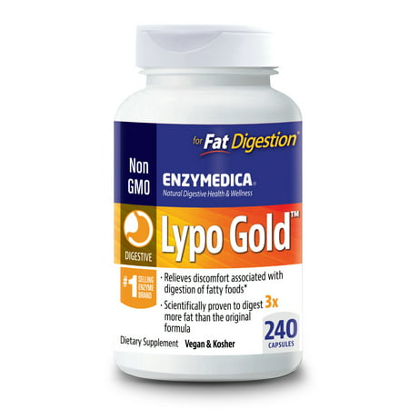 Enzymedica Lypo Gold Keto Supplement to Support Fat Digestion Vegan Non-GMO 240 Capsules (240 Servings) - 670480981320