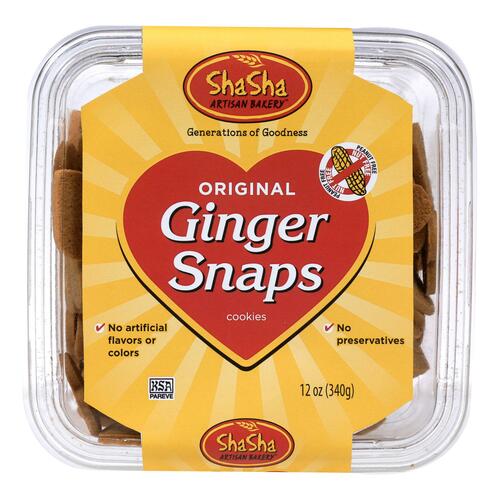 Shasha Bread Original Ginger Snap Cookies - Case Of 16 - 12 Oz - 671372600015
