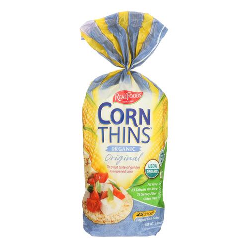 Real Foods Organic Corn Thins - Case Of 6 - 5.3 Oz. - 671959000016