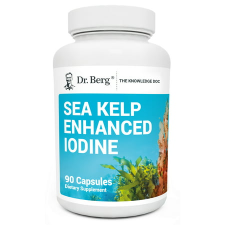 Dr. Berg s Sea Kelp Enhanced Thyroid Support Iodine Supplement 90 Capsules - 672975606886