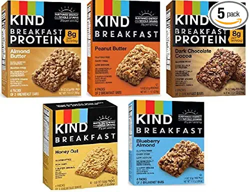 Kind Breakfast Bars New Variety 5 Pack. 1 Box of each - 673681861583