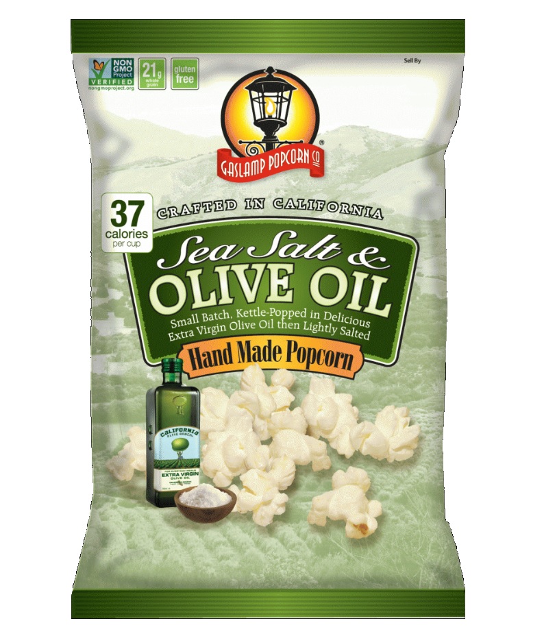 GASLAMP POPCORN: Sea Salt & Olive Oil Popcorn, 4 oz - 0675260108720