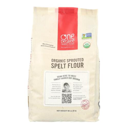One Degree Organic Foods Sprouted Spelt Flour - Organic - Case Of 4 - 80 Oz. - 675625108037