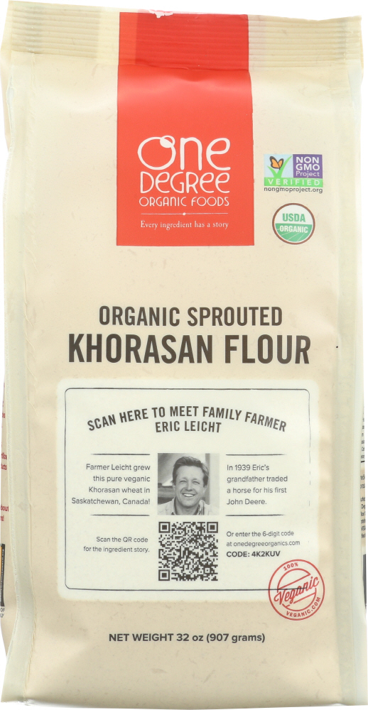 ONE DEGREE: Flour Khorasan Sprouted, 32 oz - 0675625112638