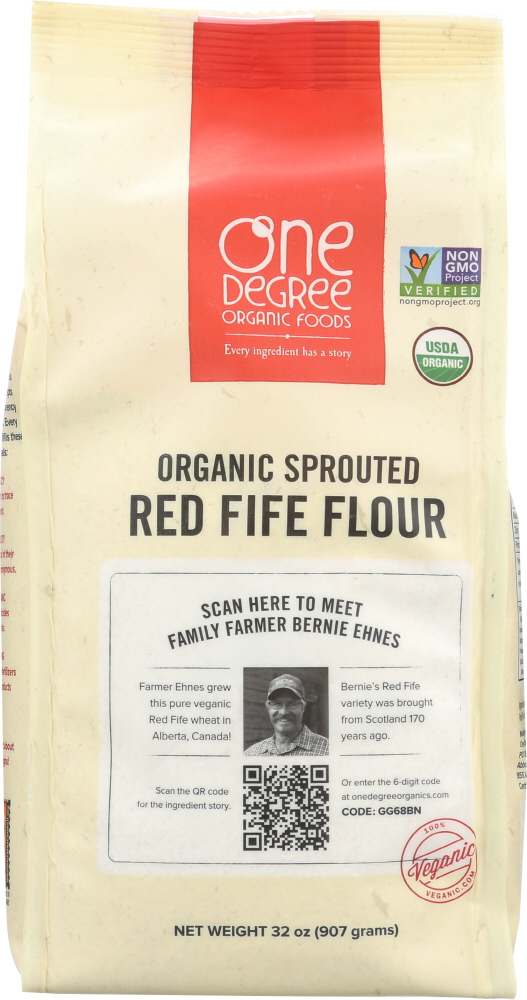 ONE DEGREE: Flour Red Fife Sprouted Organic, 32 oz - 0675625135637