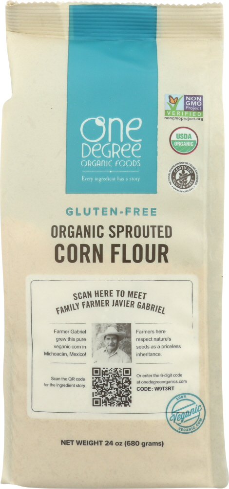 ONE DEGREE: Flour Corn Sprouted Organic, 24 oz - 0675625138638