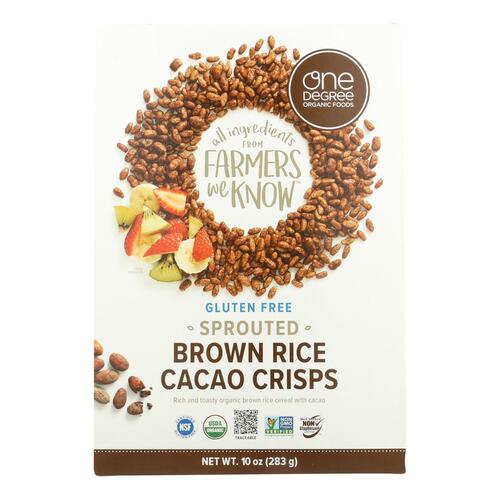 One Degree Organic Foods Sprouted Brown Rice - Cacao Crisps - Case Of 6 - 10 Oz. - 675625355011