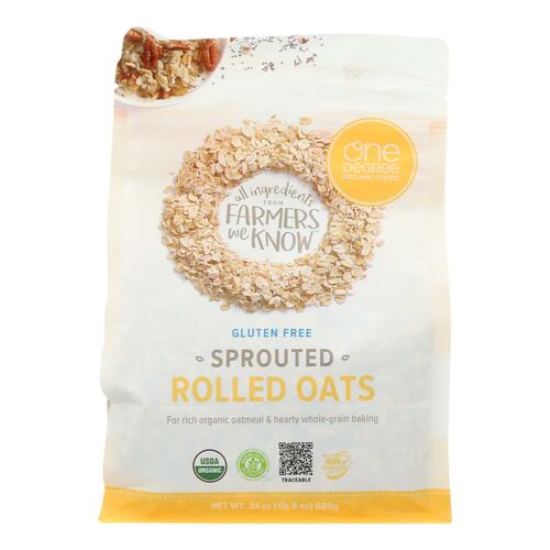  One Degree Organic Foods Gluten-Free Sprouted Rolled Oats, 24 Ounces (4 Packs) - 675625371073