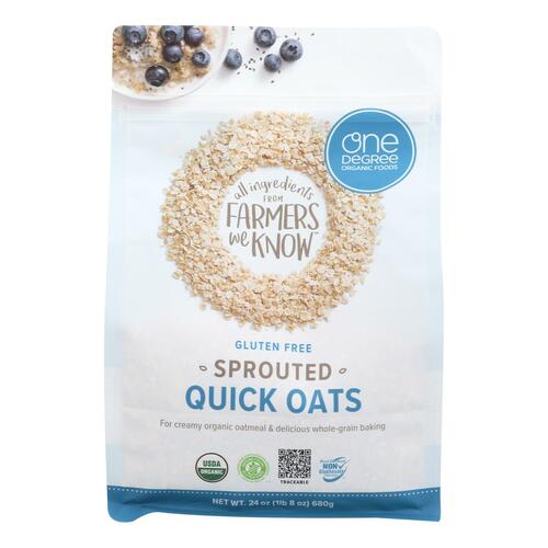 One Degree Organic Foods Organic Quick Oats - Sprouted - Case Of 4 - 24 Oz - 675625372070