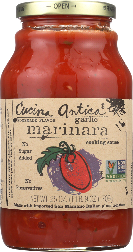 CUCINA ANTICA: Marinara Sauce Garlic, 25 oz - 0677294991149