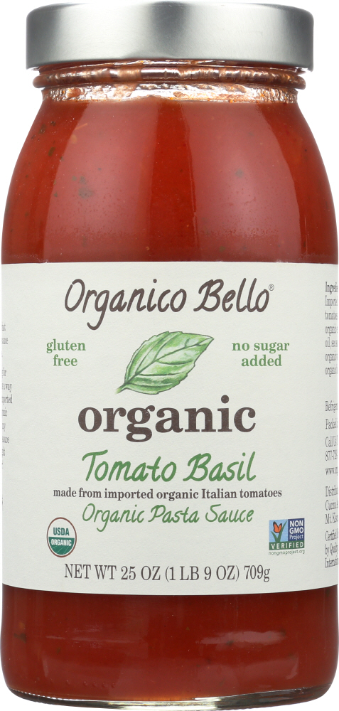 ORGANICO BELLO: Organic Pasta Sauce Tomato Basil, 25 Oz - 0677294998018