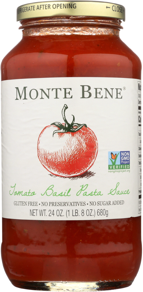MONTE BENE: Sauce Pasta Tomato Basil, 24 oz - 0677294999022