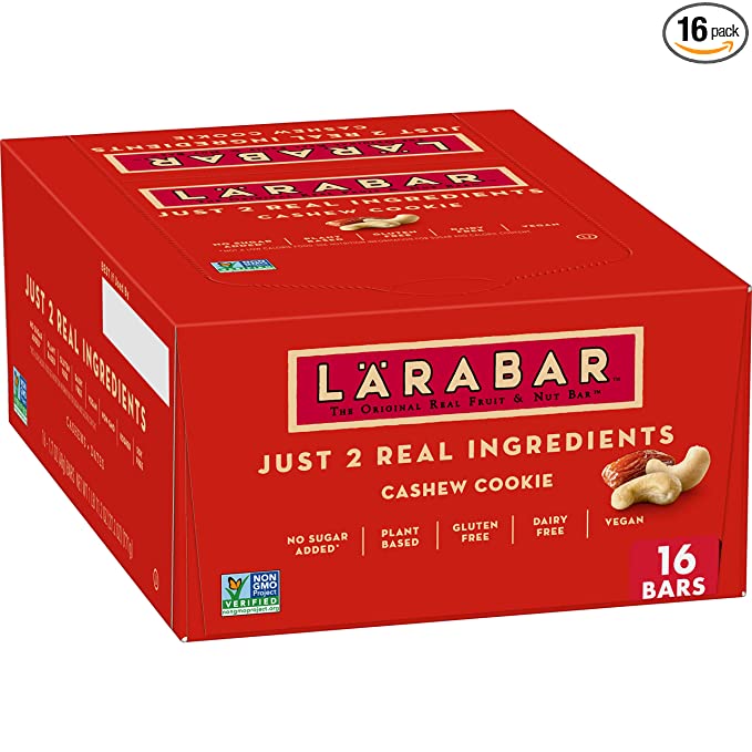 Larabar Cashew Cookie, Gluten Free Vegan Fruit & Nut Bar, 1.7 oz Bars, 16 Ct - 021908453040