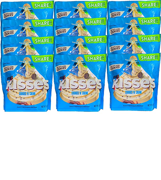 NEW Hershey's Kisses Cookies 'N' Cream, Now With More Cookies! A 10 oz Bag Filled With Individually Wrapped Chocolates (12) - 678247553582