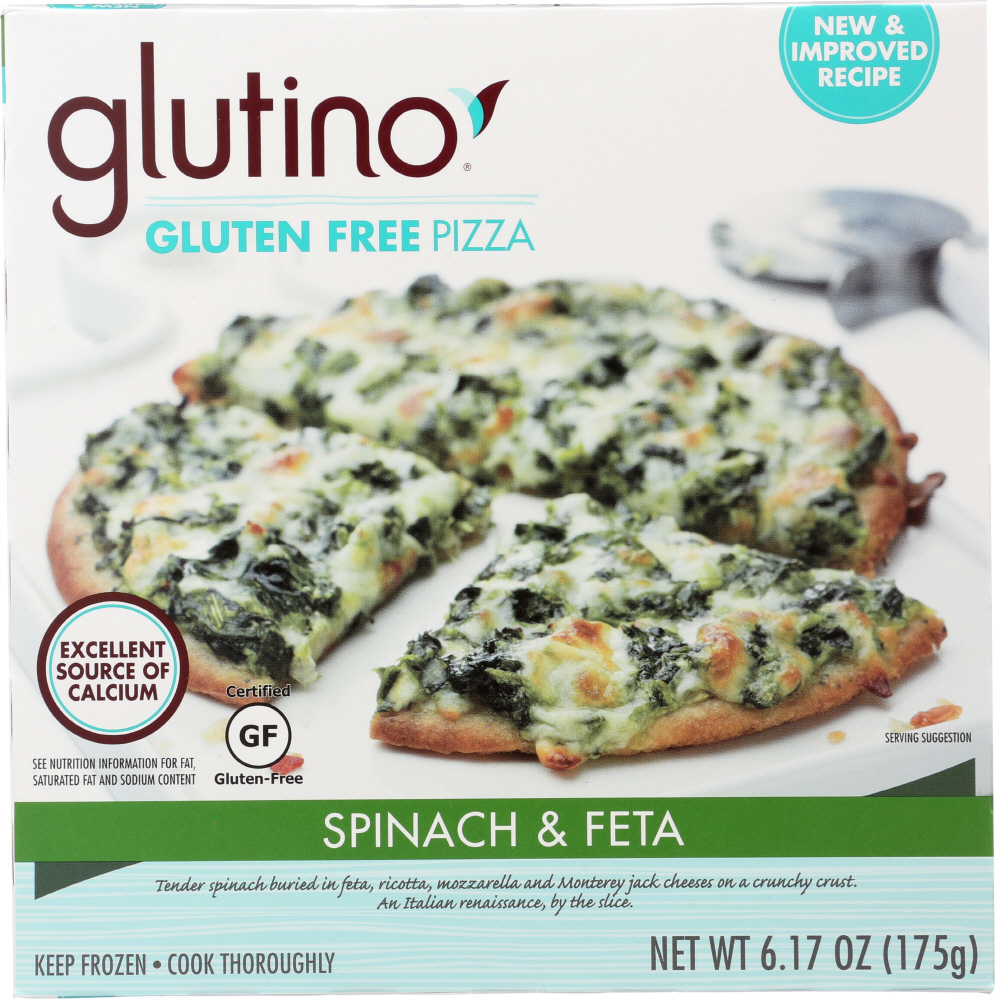 GLUTINO: Spinach and Feta Pizza, 6.2 oz - 0678523010716