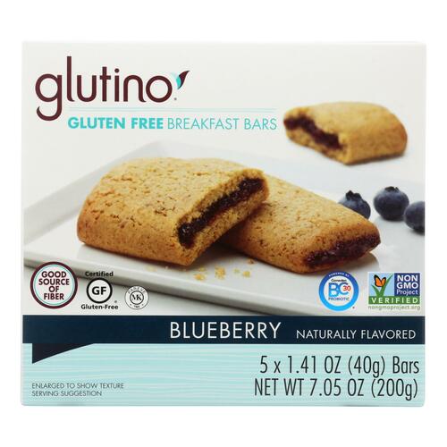 GLUTINO: Gluten Free Oven Baked Blueberry Bars , 7.05 oz - 0678523030714