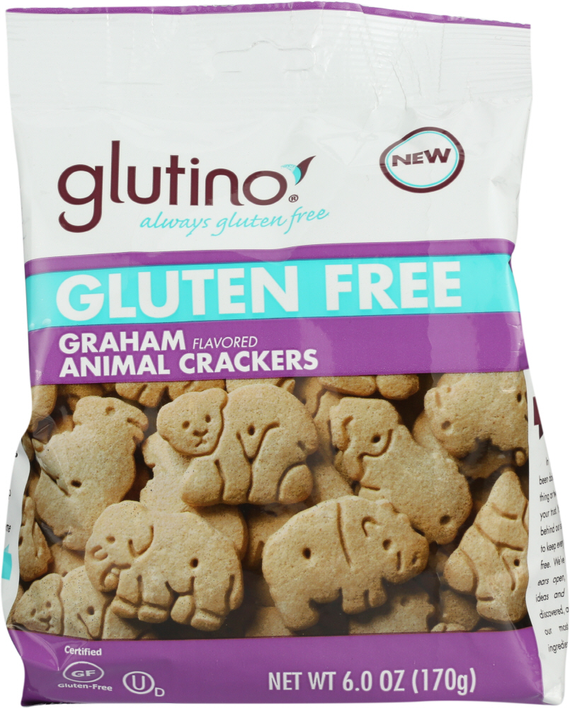 GLUTINO: Gluten Free Graham Animal Crackers, 6 Oz - 0678523070499