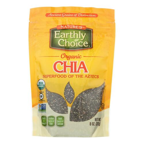 NATURES EARTHLY CHOICE: Organic Chia Seeds, 8 oz - 0679948100457
