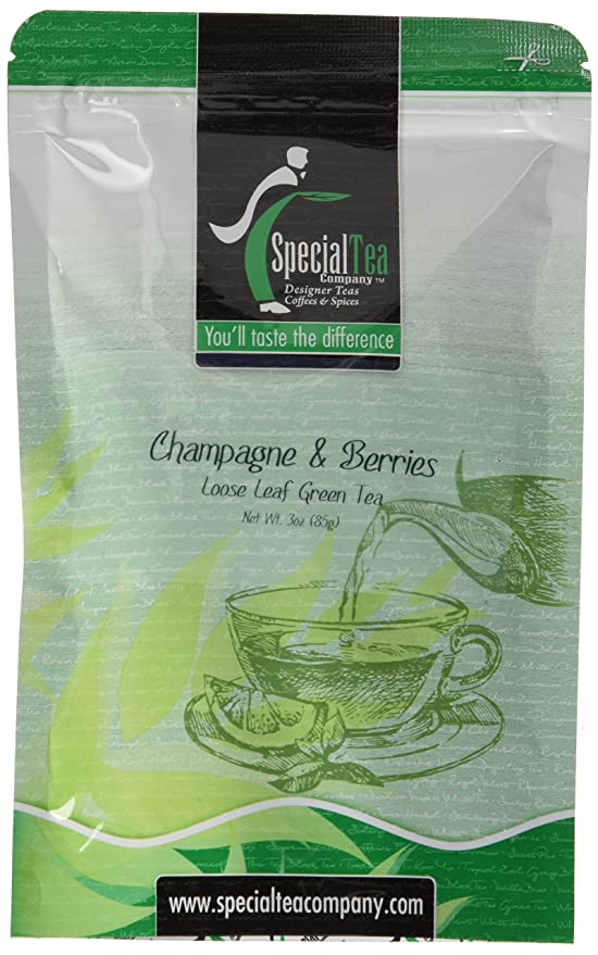  Special Tea Champagne & Berries Organic Green Tea, Loose Leaf, 3 Ounce  - 680044796604