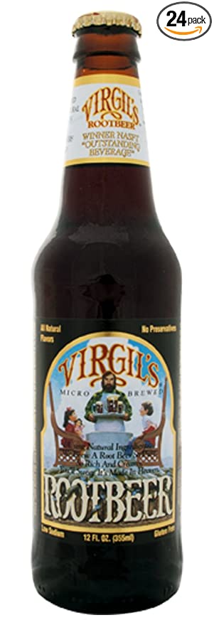  Virgil's Root Beer Soda, 12 oz Glass Bottles (24 Pack)  - 680332581400