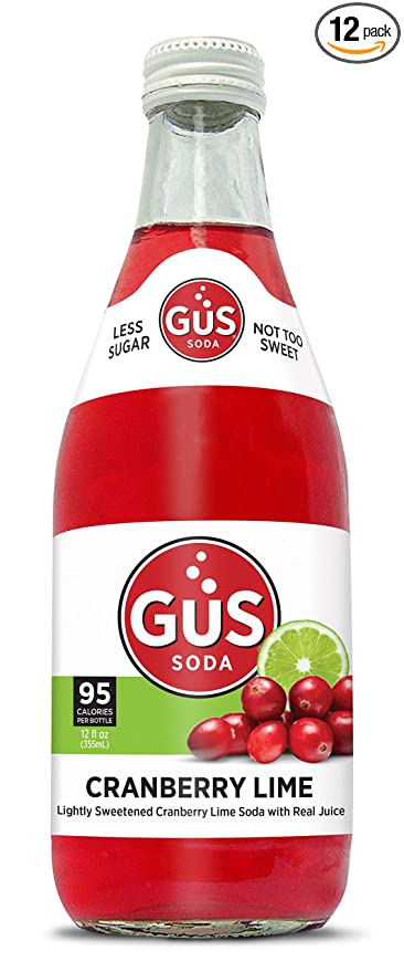 GuS Soda - Cranberry Lime - 12 oz (12 Glass Bottles) - 680332584197
