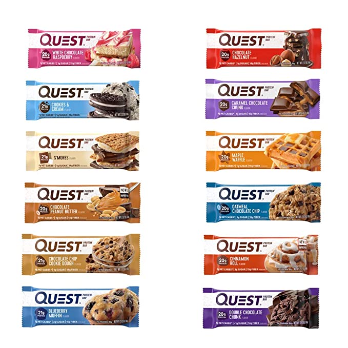  Quest Nutrition Protein Bar Adventure Variety Pack. Low Carb Meal Replacement Bar with 20 gram+ Protein. High Fiber, Gluten-Free (12 Count)  - 680474588619