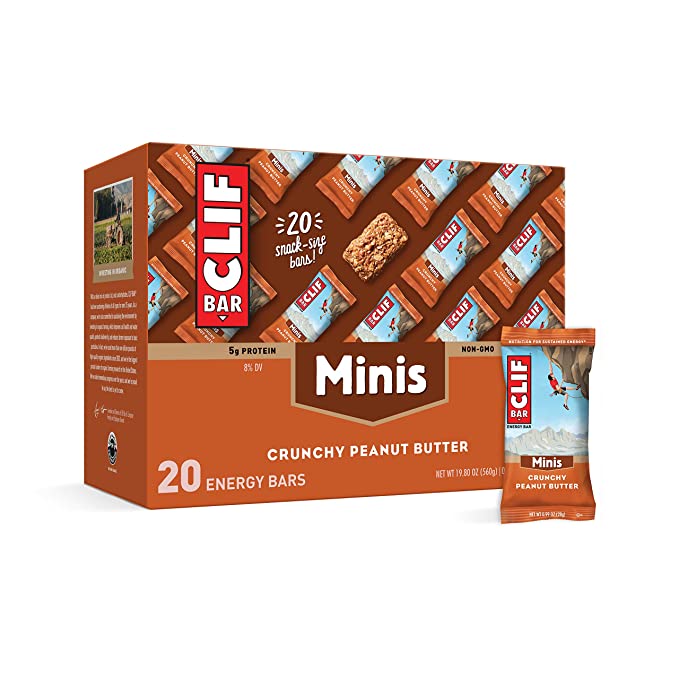  CLIF BARS - Mini Energy Bars - Crunchy Peanut Butter -Made with Organic Oats - Plant Based Food - Vegetarian - Kosher (0.99 Ounce Snack Bars, 20 Count)  - 680642213503