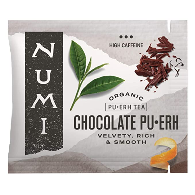  Numi Organic Tea Chocolate Pu-erh, 100 Count Box of Tea Bags, Black Tea  - 680692303605