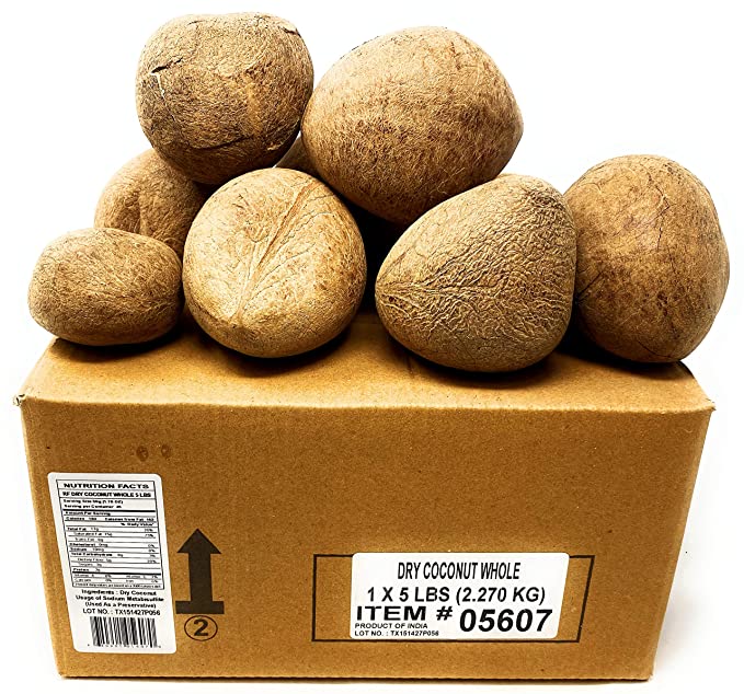 Rani Coconut (Copra) Dry Whole 5 Pound (5lbs / 80 Ounce) Bulk ~Raw (uncooked, unsweetened) ~ All Natural | Vegan | Gluten Friendly - 680901056070