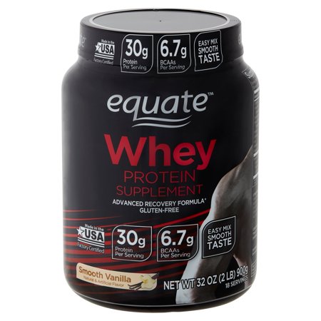 Equate Smooth Vanilla Whey Protein Supplement, 32 oz - 681131171601