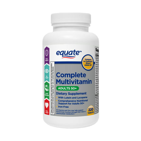 Equate Complete Multivitamin/Multimineral Supplement Tablets Adults 50+ 220 Count - 681131779111