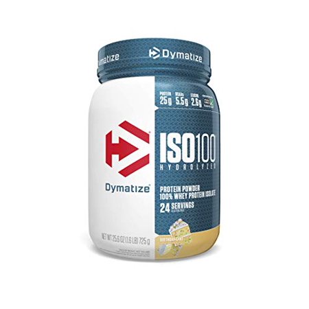 Dymatize ISO 100 Whey Protein Powder with 25g of Hydrolyzed 100% Whey Isolate, Gluten Free, Fast Digesting, Birthday Cake, 1.6 Pound - 682384074879
