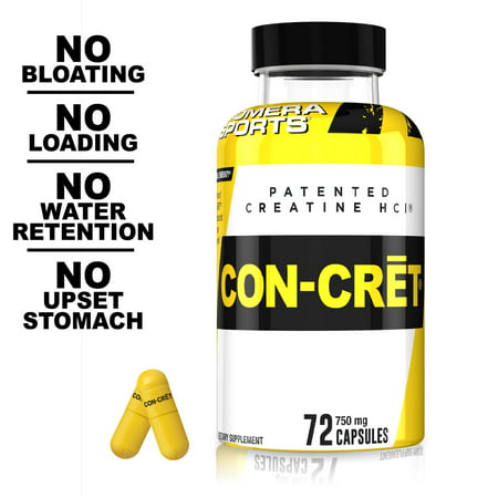 ProMera Sports CON-CRET Patented Creatine HCl Capsules 750 mg, 72 Caps (B0088XS44K) - 682676710720