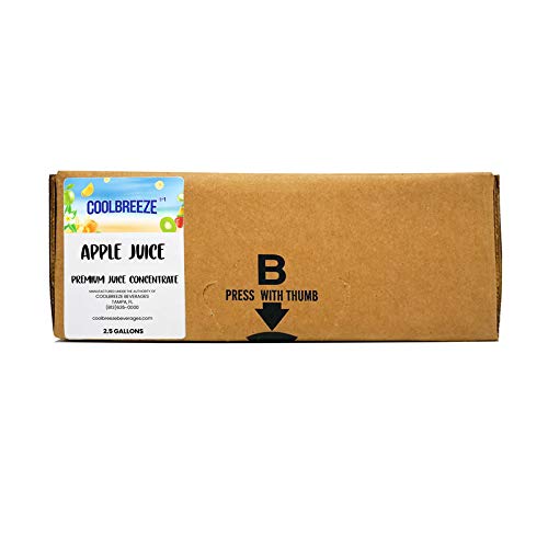 Coolbreeze Beverages 2.5 Gallon Bag in Box BIB Shelf Stable Premium Fruit Juice Syrup Concentrate - Apple Juice - 682858372500