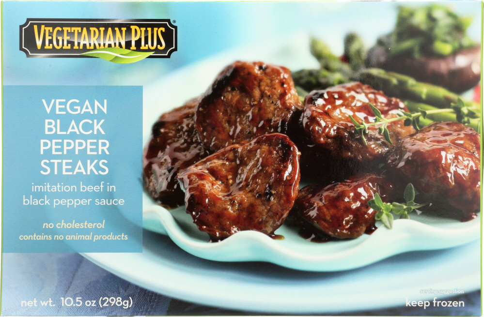 VEGETARIAN PLUS: Vegan Black Pepper Steaks, 10.50 oz - 0683061302049