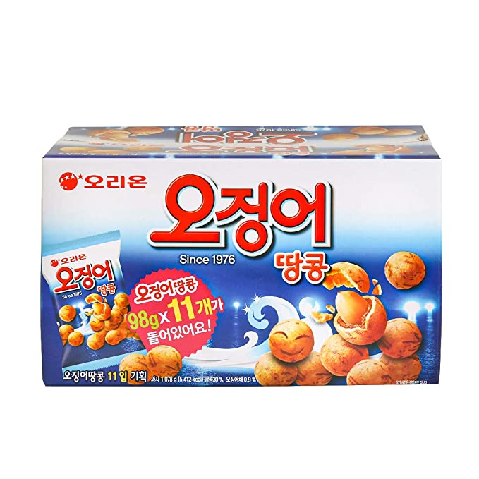  [11 Packs] Orion Classic Korean Squid Peanut Snack 98g  - 683346526801
